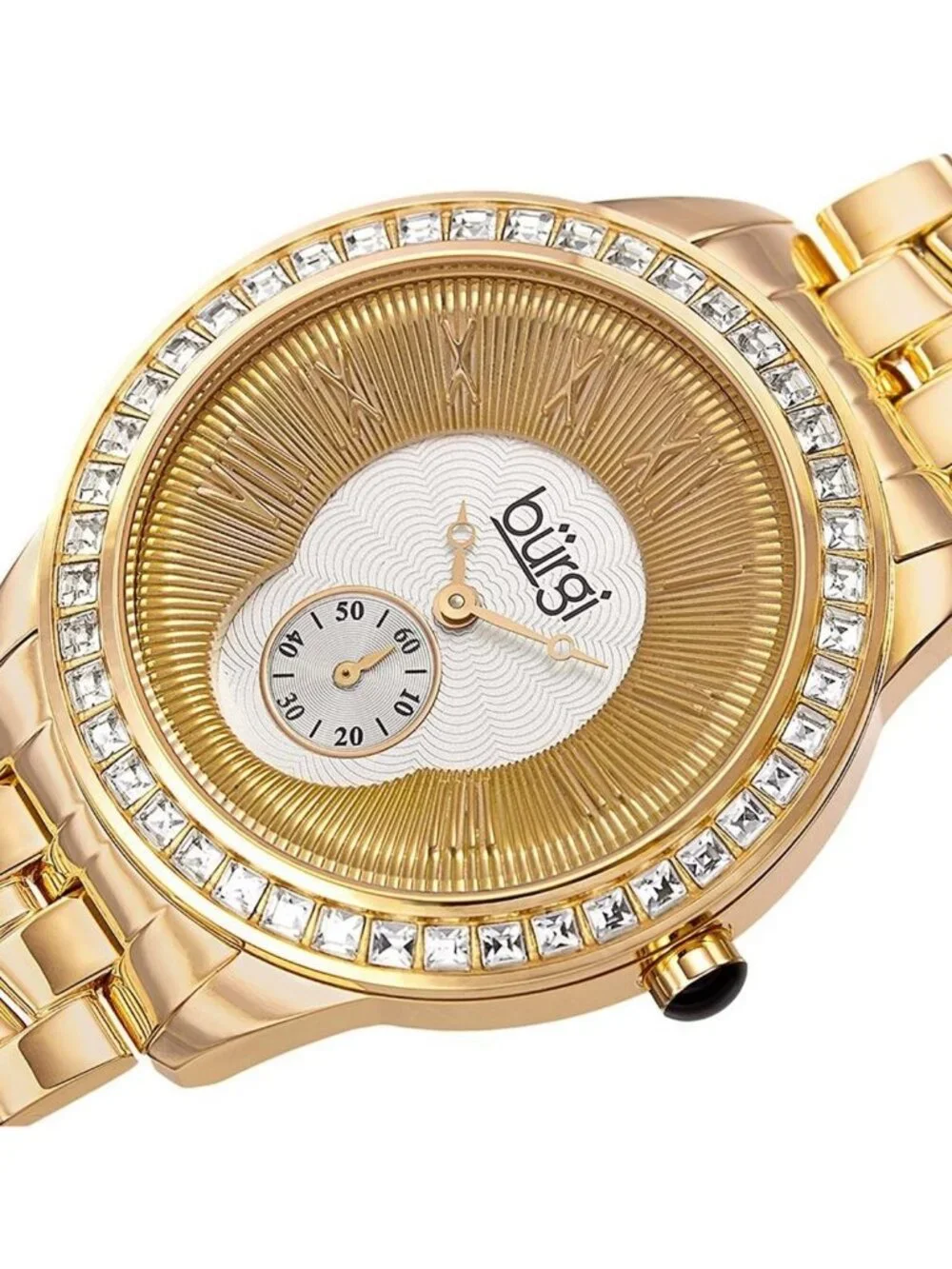 NWT Burgi Silver and Gold Dial Gold-tone Steel Ladies Watch